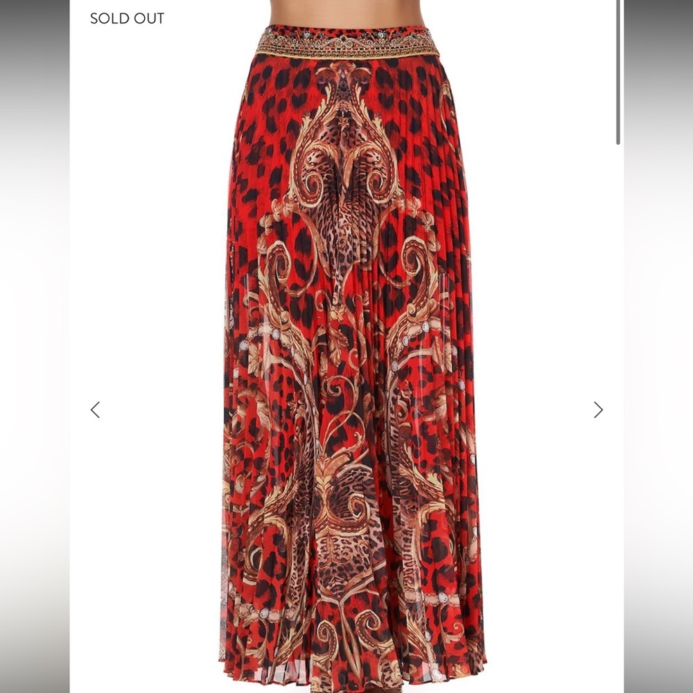 Camilla Red and Black Animal Print Maxi Skirt